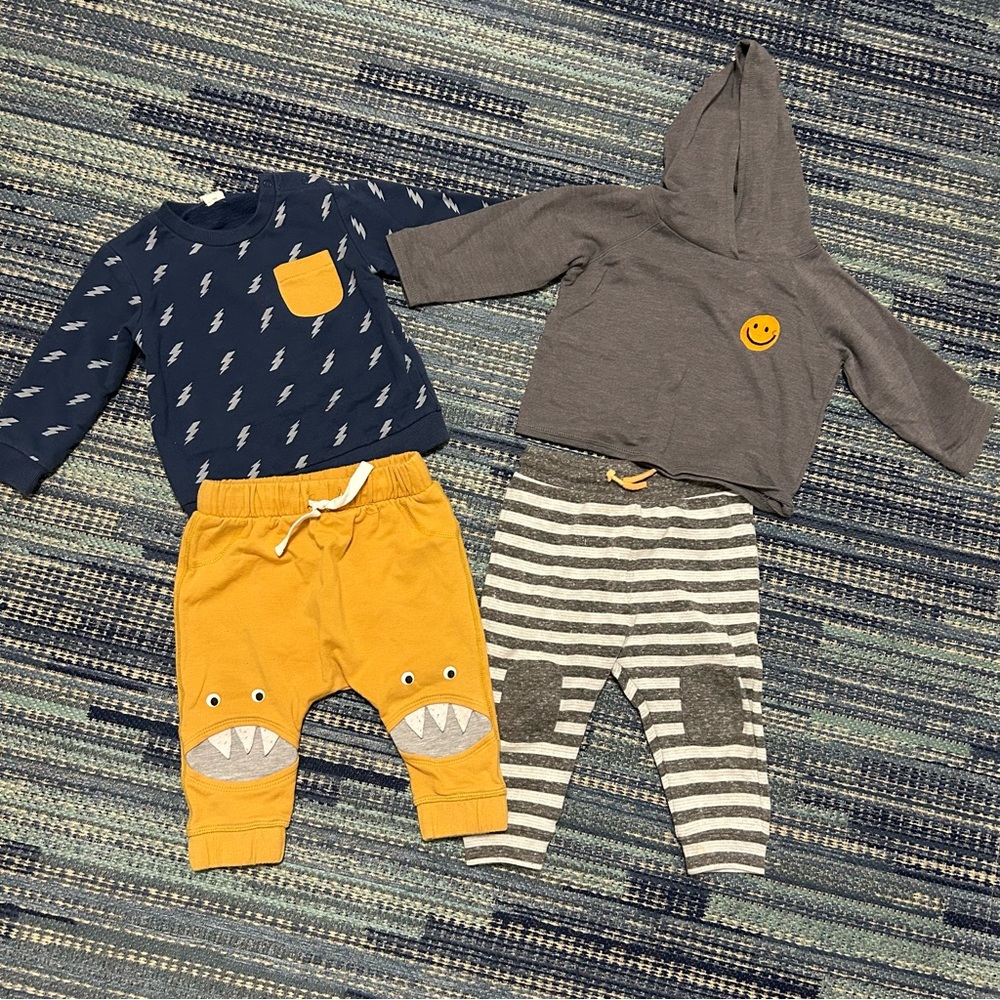 Tucker + Tate Lot of 2 Baby Outfit Sweatshirt & Pants Sets - 12 month